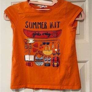 European Boutique Screen print Summer Orange Tshirt Sz 8